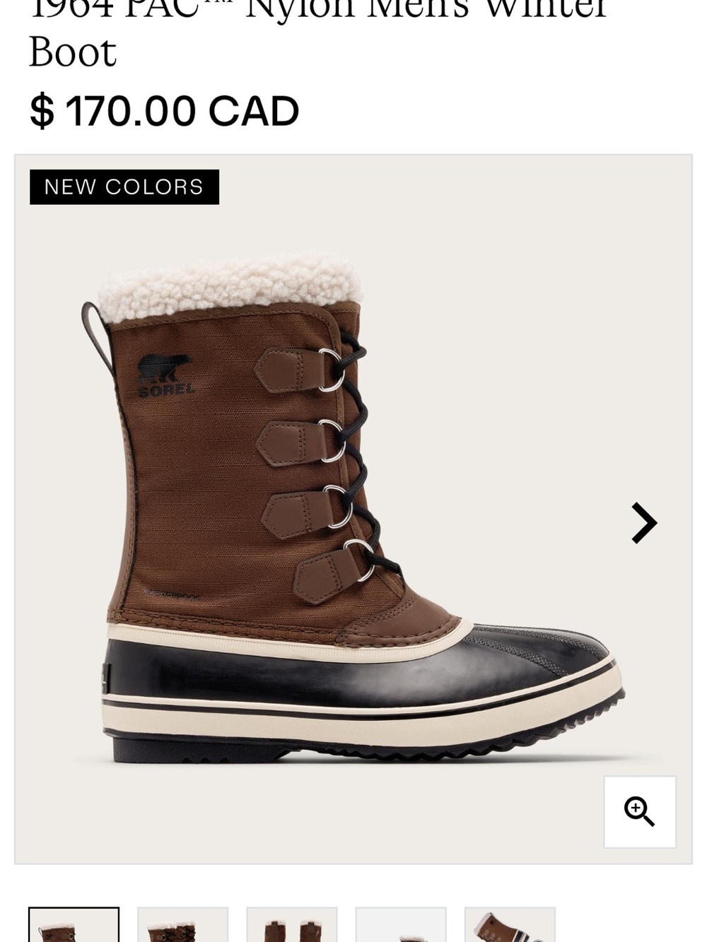 Sorel Men's Brown and Black Insulated Snow Boot